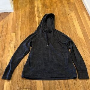 Athleta Dark grey pull over hoodie with finger holes size medium